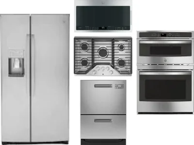5 Piece Package Includes Refrigerator, Cooktop, Wall Oven, Microwave And Dishwasher